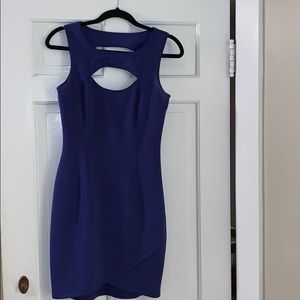 GUESS Blue Form-fitting, Cutout Dress size Small